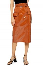 Topshop Belted Vinyl Midi Skirt   Nordstrom at Nordstrom