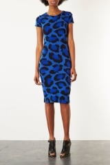 Topshop Blue Leopard Bodycon Dress at Nordstrom