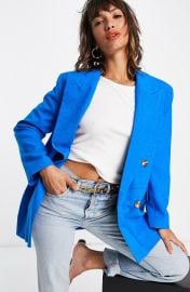 Topshop Bold Shoulder Double Breasted Blazer at Nordstrom