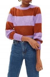 Topshop Bold Stripe Crewneck Sweater  Regular  amp  Petite    Nordstrom at Nordstrom