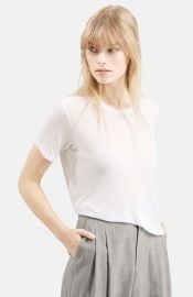 Topshop Boutique Rib Trim Tee in White at Nordstrom