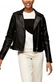 Topshop Brandy Faux Leather Moto Jacket  Regular  amp  Petite    Nordstrom at Nordstrom