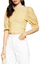 Topshop Broderie Tie Back Top   Nordstrom at Nordstrom