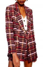 Topshop Brushed Check Blazer at Nordstrom