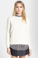 Topshop Cable Knit Boxy Sweater at Nordstrom