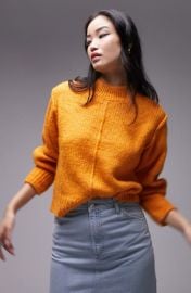 Topshop Center Seam Crewneck Sweater at Nordstrom