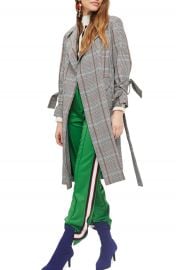 Topshop Check Belted Coat at Nordstrom