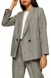 Topshop Check Double Breasted Blazer at Nordstrom