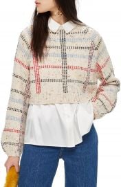 Topshop Check Pattern Sweater  Regular  amp  Petite    Nordstrom at Nordstrom