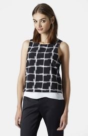 Topshop Check Print Sleeveless Top at Nordstrom