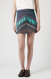 Topshop Chevron Print A-Line Skirt at Nordstrom