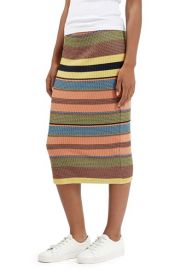 Topshop Chevron Stripe Ribbed Skirt at Nordstrom