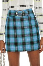 Topshop Circle Buckle Check Miniskirt   Nordstrom at Nordstrom