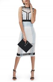 Topshop Colorblock Lace Midi Shift Dress at Nordstrom