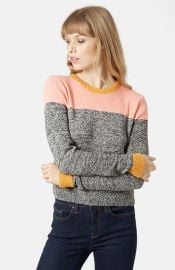 Topshop Colorblock Space Dye Sweater at Nordstrom