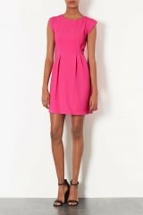 Topshop Crepe Fit andamp Flare Dress in pink at Nordstrom