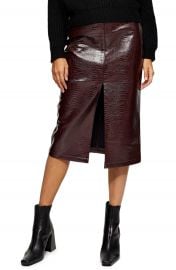 Topshop Crocodile Faux Leather Pencil Skirt   Nordstrom at Nordstrom