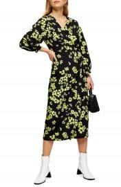 Topshop Daisy Drama Wrap Midi Dress   Nordstrom at Nordstrom