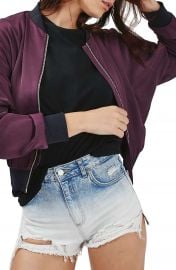 Topshop Dolman Sleeve Satin Bomber Jacket at Nordstrom