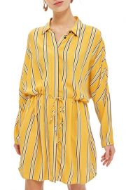 Topshop Drawstring Stripe Shirtdress at Nordstrom Rack