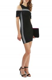 Topshop Elastic Trim Cold Shoulder Dress at Nordstrom