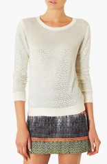 Topshop Embellished Knit Sweater at Nordstrom