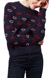 Topshop Embroidered Heart Sweater at Nordstrom