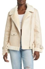 Topshop Faux Leather Biker Jacket at Nordstrom