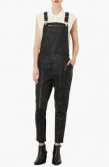 Topshop Faux Leather Overalls at Nordstrom