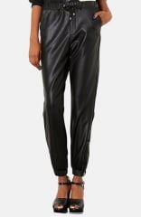 Topshop Faux Leather Track Pants at Nordstrom