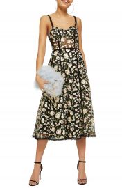 Topshop Floral Corset Midi Dress at Nordstrom