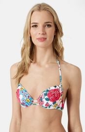 Topshop Floral Halter Bikini Top at Nordstrom