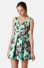 Topshop Floral Print Fit andamp Flare Dress at Nordstrom