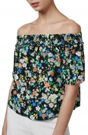 Topshop Floral Print Off the Shoulder Blouse at Nordstrom