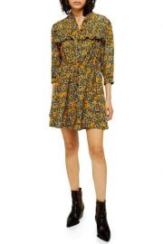 Topshop Floral Print Pleat Minidress at Nordstrom Rack