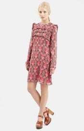 Topshop Floral Print Ruffle Dress at Nordstrom