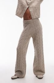 Topshop Fluffy Cable Knit Pants at Nordstrom