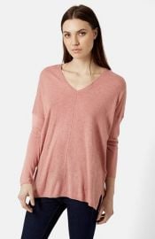 Topshop Front Seam V-Neck Sweater at Nordstrom