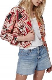 Topshop Geo Embroidered Jacquard Jacket at Nordstrom