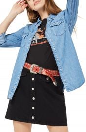 Topshop Gigi Fitted Denim Western Shirt at Nordstrom