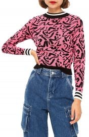 Topshop Graffiti Jacquard Sweater   Nordstrom at Nordstrom