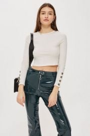 Topshop Horn Button Crop Top at Topshop