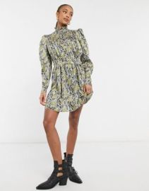 Topshop IDOL paisley mini dress in multi at ASOS