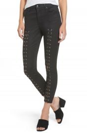 Topshop Jamie Coated Lace-Up Skinny Jeans   Nordstrom at Nordstrom