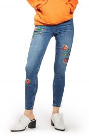 Topshop Jamie Embroidered Skinny Jeans at Nordstrom