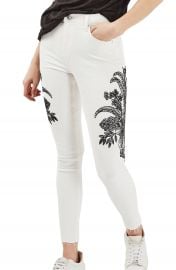 Topshop Jamie Floral Embroidered Jeans at Nordstrom