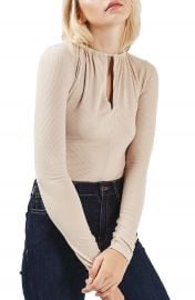 Topshop Keyhole Ribbed Bodysuit at Nordstrom