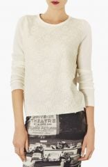 Topshop Lace Overlay Knit Sweater at Nordstrom