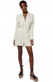 Topshop Lace-Up Long Sleeve Romper at Nordstrom