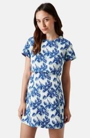 Topshop Leaf Print Crop Overlay Dress at Nordstrom